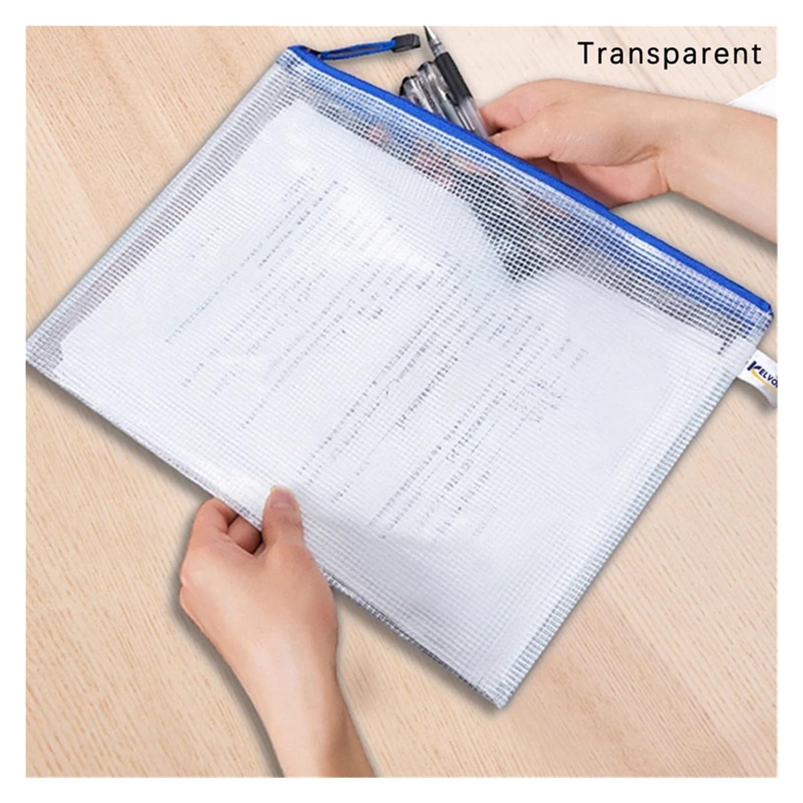 Dokumententasche mit Reißverschluss, A4, A4, 24 Stück, verschiedene Farben, Netzstoff, Dokumententasche, Dokumentenmappe, A4, Schule, Bürobedarf, Federmäppchen, Aufbewahrungstaschen