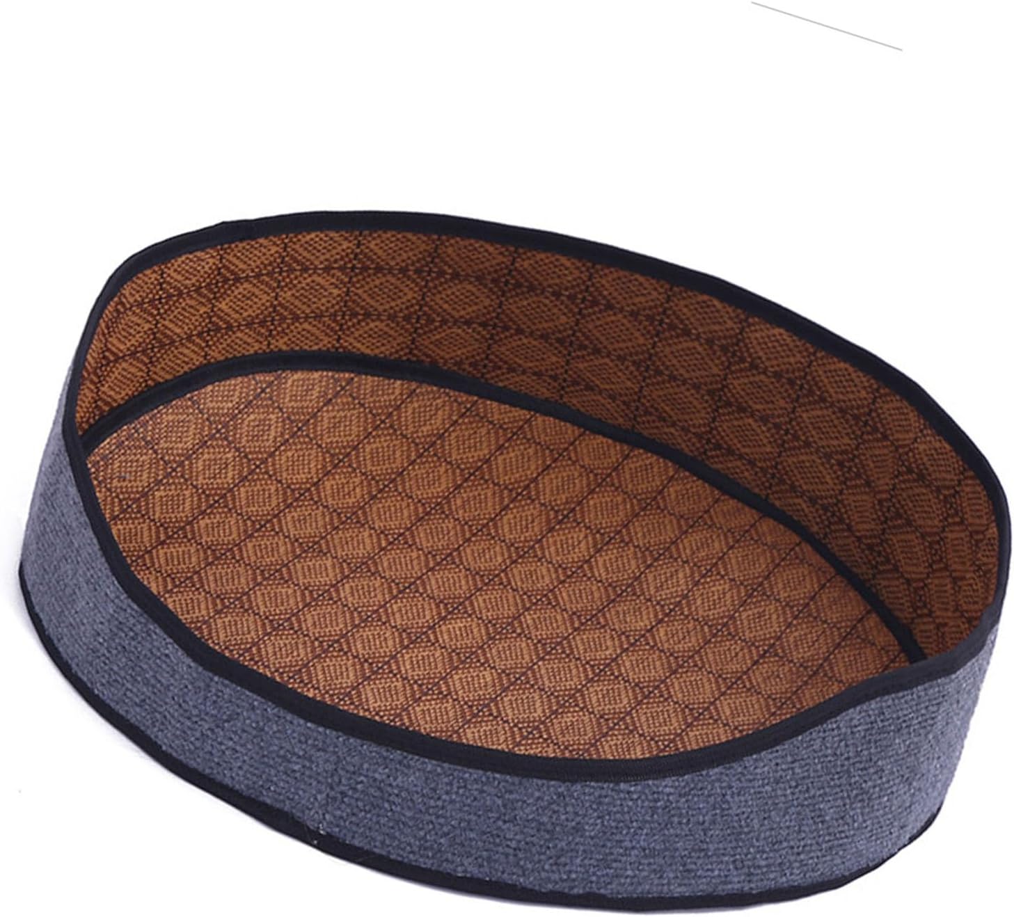 AYNEFY Cat Supplies Cat Bed Furniture Vine Woven Cat Dog Summer Mat with Removable Cooler for Indoor and Outdoor Use Pet Cooling Bed Washable Comfortable Cat Supplies (Dark Gray)