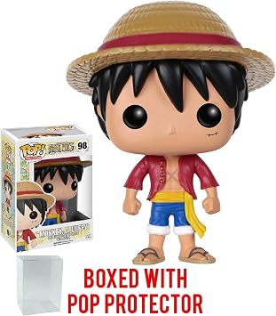 Funko POP One Piece - Monkey D. Luffy Pop! Vinyl Figure (Bundled with Compatible Pop Box Protector Case) Multicolor 3.75 inches