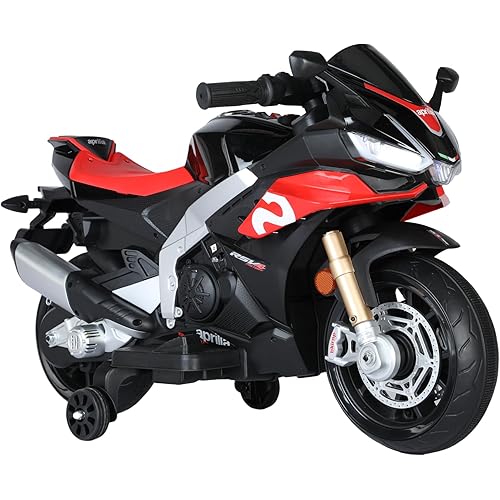 Kids Motorcycle, Electric Motorcycle Bike,12V Battery Powered Motorbike, Electric Ride on Motorcycle w/Headlights&Shock Absorber&Training Wheels&Music&Pedal
