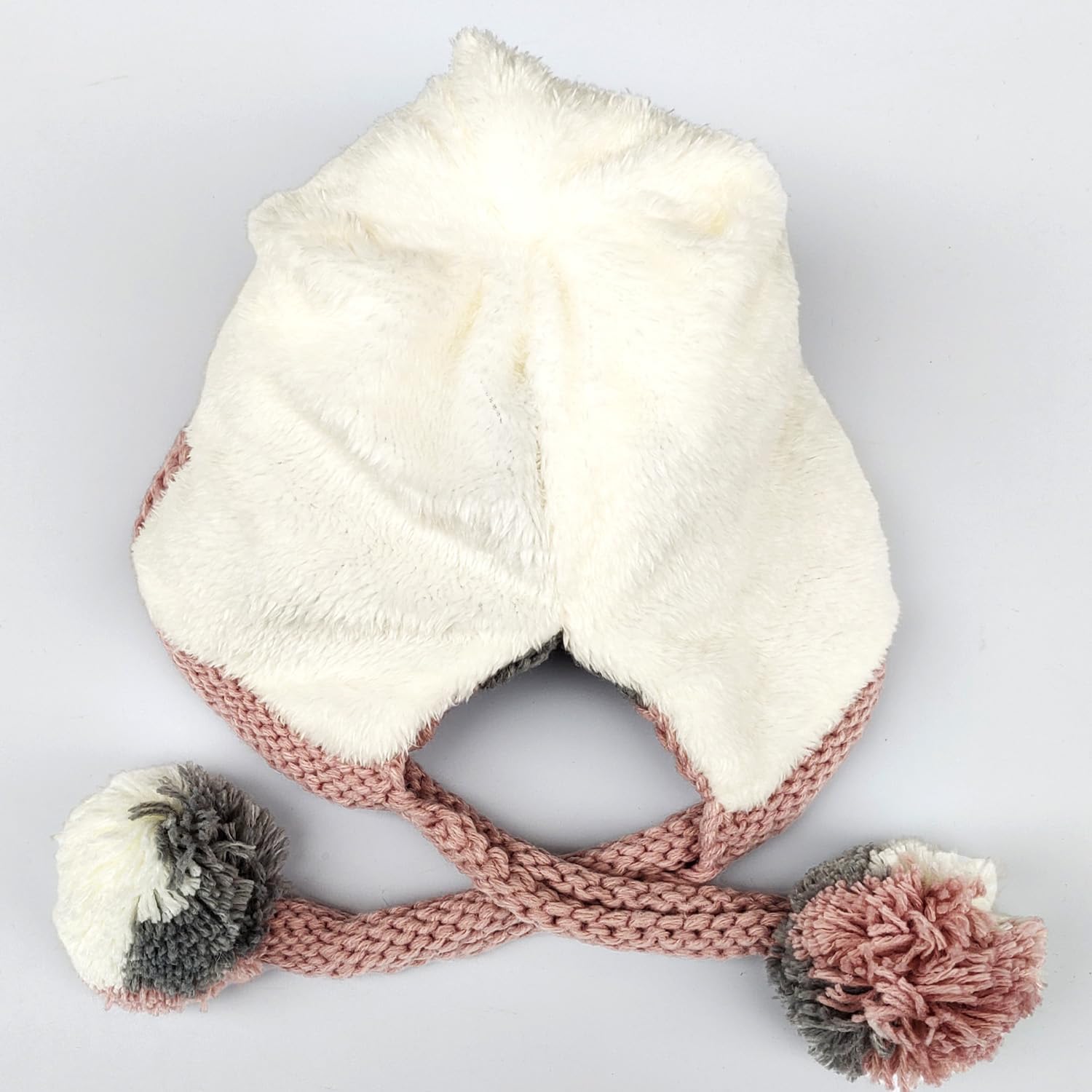 Women Winter Peruvian Cover Ears Beanie Hat Ear Flaps Sherpa Ski Snow Hats Knit Fleece Lined 3 Pom Pom - Image 4