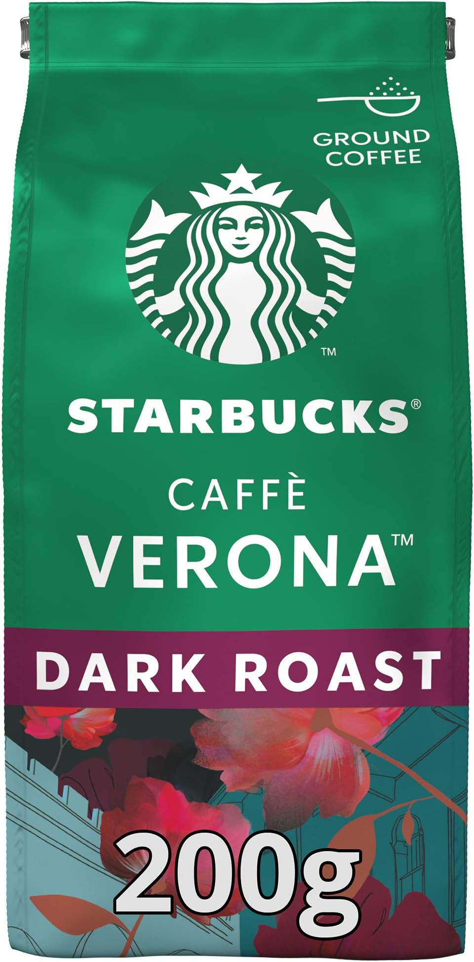Caffe Verona Dark Roast Ground Coffee Bag, 200g