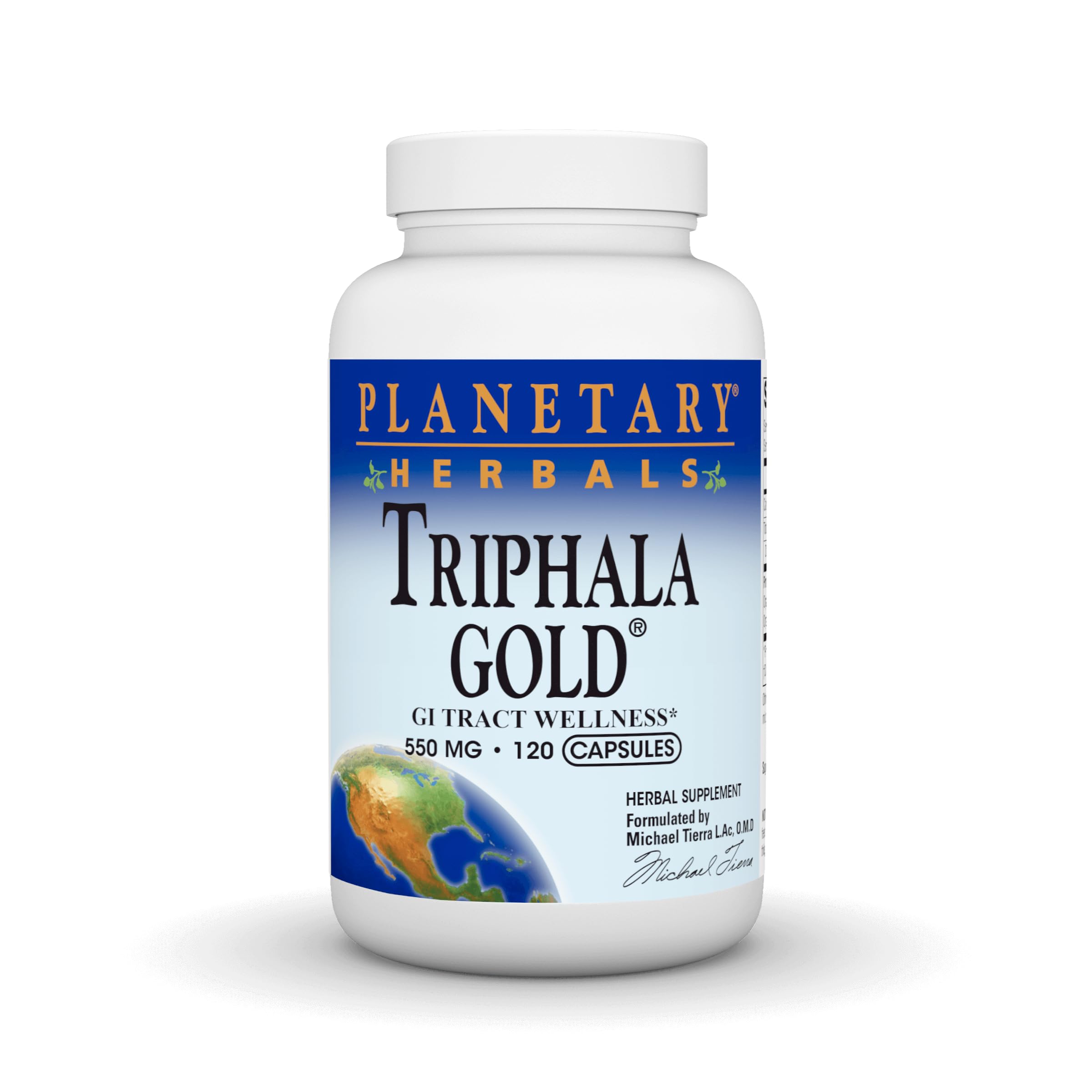 Planetary Herbals Triphala Gold 550mg Cleanser & Tonifier Extra Strength Ayurvedic - 120 Veggi Caps