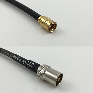 12 inch RG188 SMB FEMALE to DVB TV Pal Male Pigtail Jumper RF coaxial cable 50ohm Quick USA Shipping