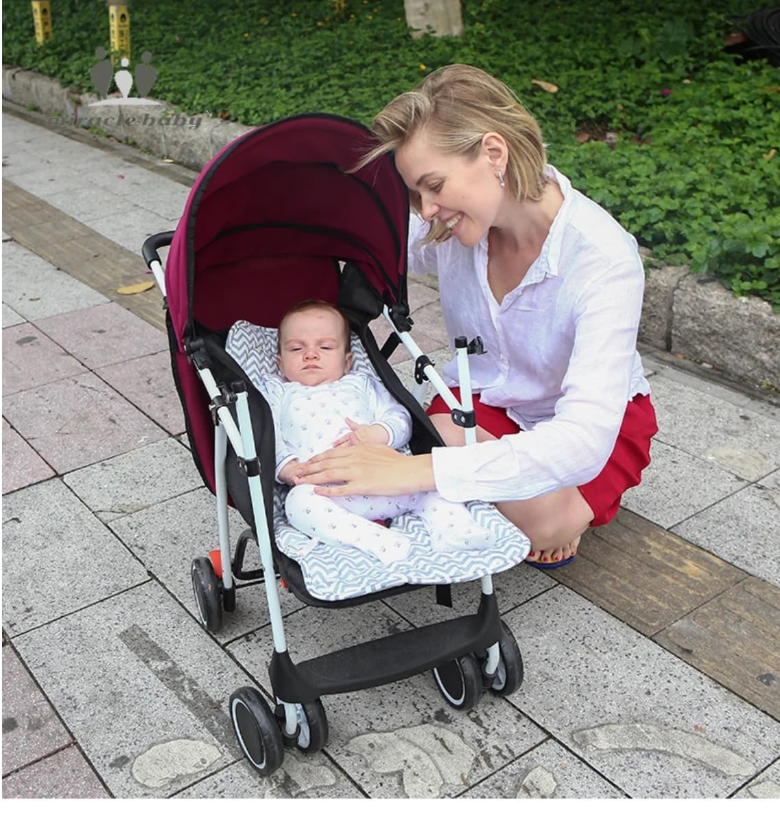 Baby Stroller Pad Universal Baby Stroller washable High Chair Cushion Liner, blue, sea world,Pink pony, Forest,white-Brown star,Bear