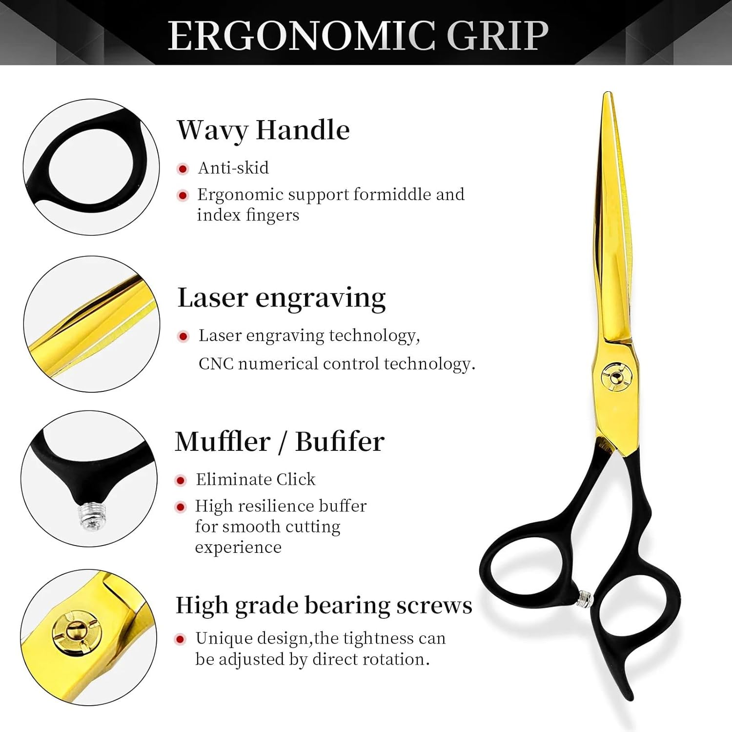 Hair Cutting Shears 6 Inch Japan 440C Professional Hairdressing Scissors Hair Cutting Scissor Styling Tool Thinning Shears Salon Set
