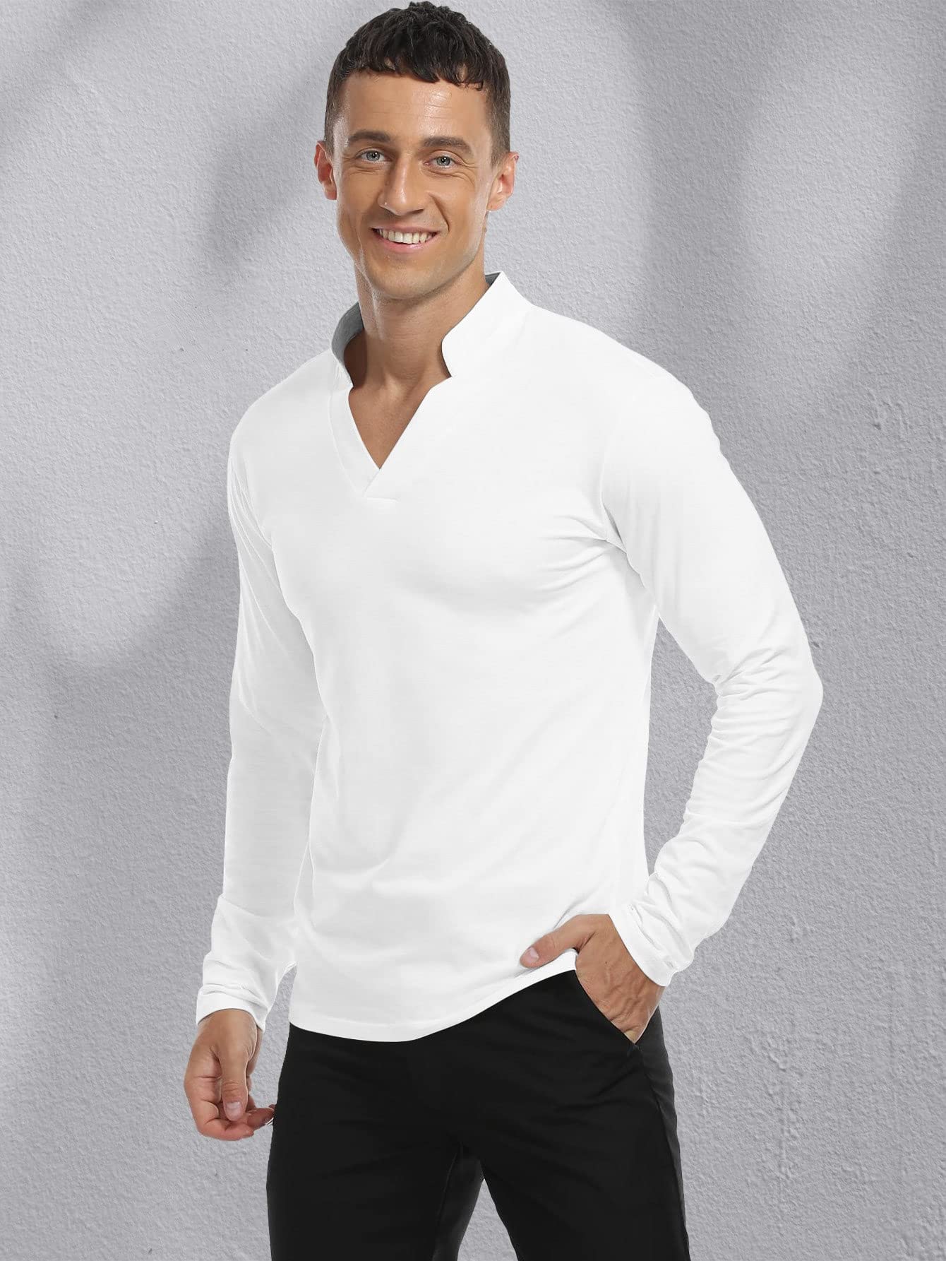 メンズ Tシャツ 無地Tシャツ シンプル 肩落ち カジュアル a1042 Amazon.co.jp: メンズTシャツ 男性 無地柄 ノッチネック Tシャツ
