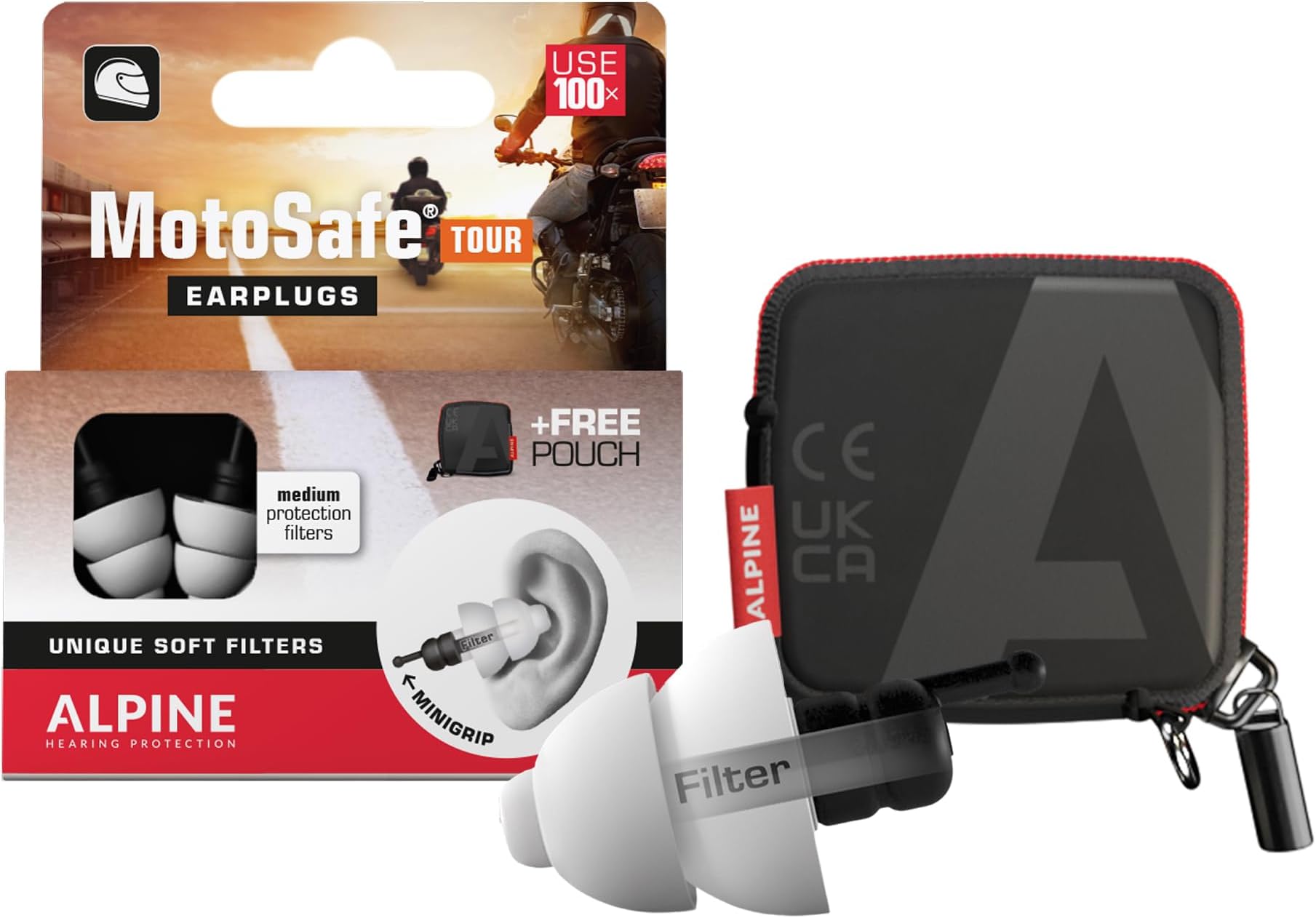 ALPINE HEARING PROTECTION Attenuates Harmful Noise Without Feeling Disconnected From The Environment MotoSafe TOUR