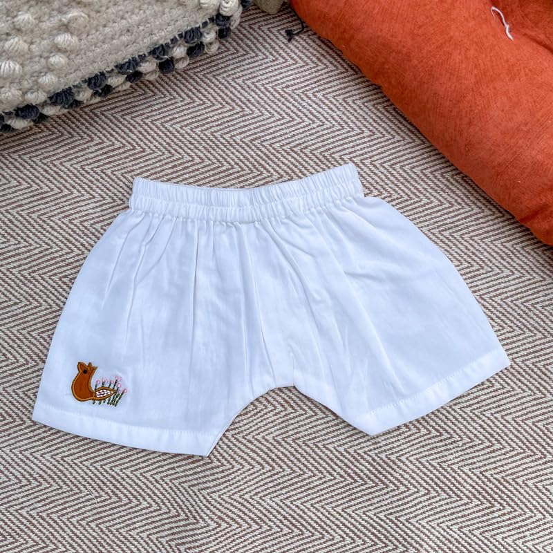 Image of Cotton Jhabla Set for Infants and Toddlers | Snap Buttons Jabla |Soft Mulmul |Breathable and Comfortable | Top with Diaper friendly bottoms