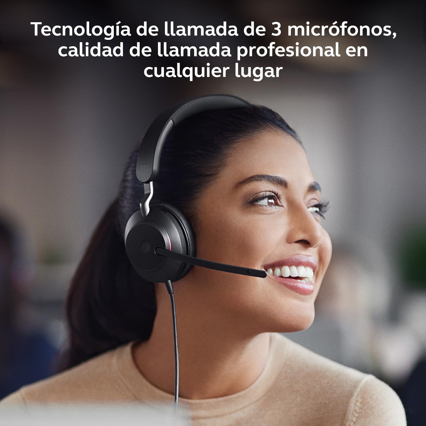 Jabra Evolve2 40 SE - Auriculares con Cable con cancelación de Ruido, tecnología de 3 micrófonos y Cable USB-C, Certificado MS Teams, Compatible con Todas Las demás Plataformas, Color Negro