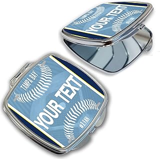 Bleu Reign BRGiftShop Personalized Custom Name Baseball Team Tampa Bay Compact Pocket Cosmetic Mirror