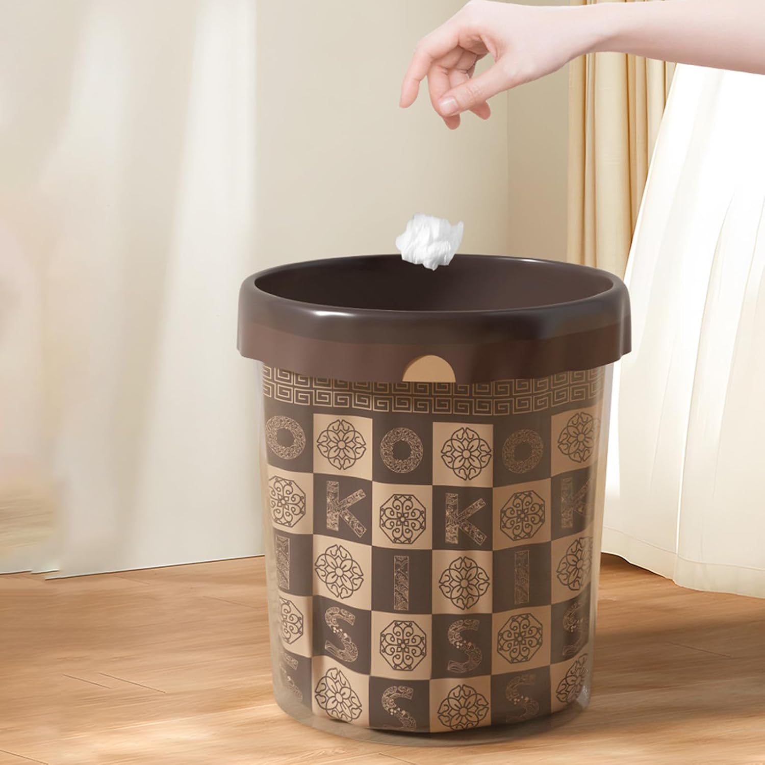 60 thickened kitchen waste bags with handles and leak-proof drawstring sealing at damage points (light luxury, 60bags)