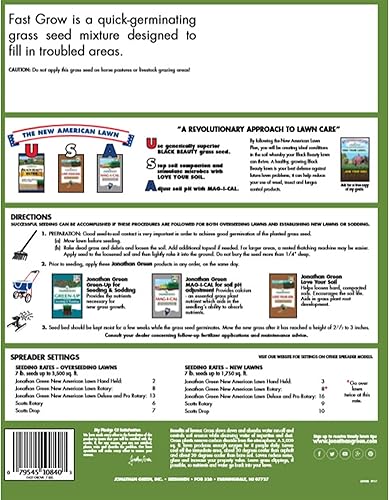 Miniatura 2 de Jonathan Green 40820 Semilla de césped de crecimiento rápido, 3 libras