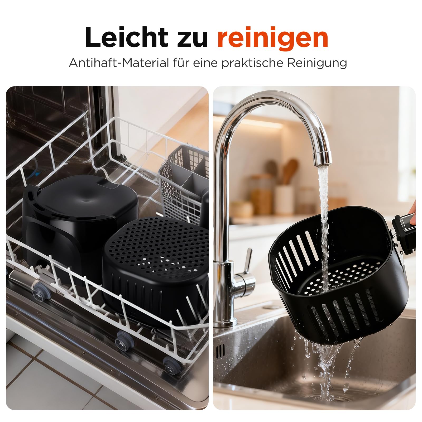 Aigostar Hayden Pro - Air fryer, Friteuse Sans Huile, 6 Programmes de Cuisson, Format compact 3.5L Friteuse à air, Revêtement antiadhésif, Réglable 80-200°C, 1500 W, Nettoyage Facile, Noire