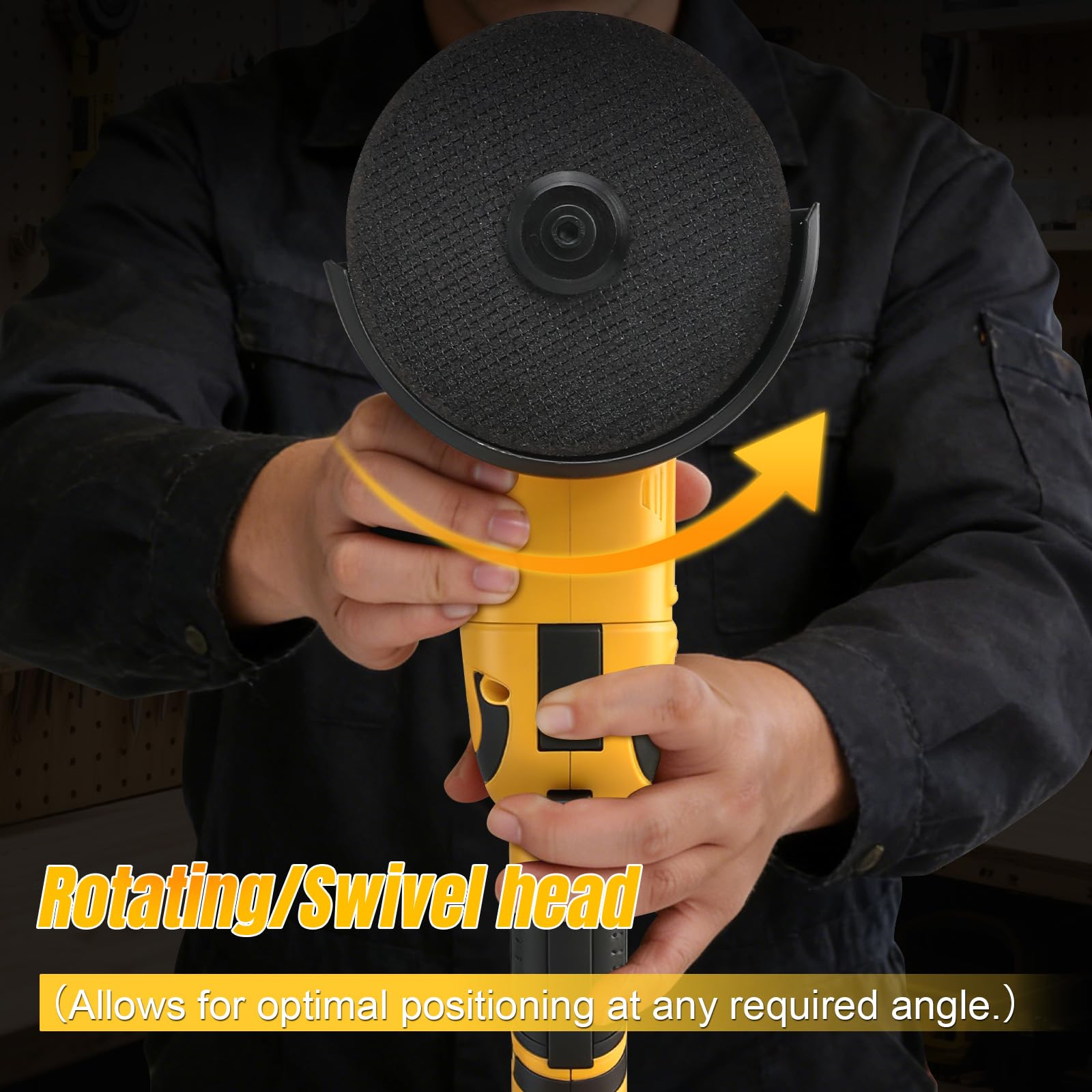 WingFly Amoladora angular a batería para Dewalt 18V, 20V, lijadora inalámbrica profesional, 125mm, motor sin escobillas, protección de disco, para eliminar pintura y mortero (sin batería, sin cargador