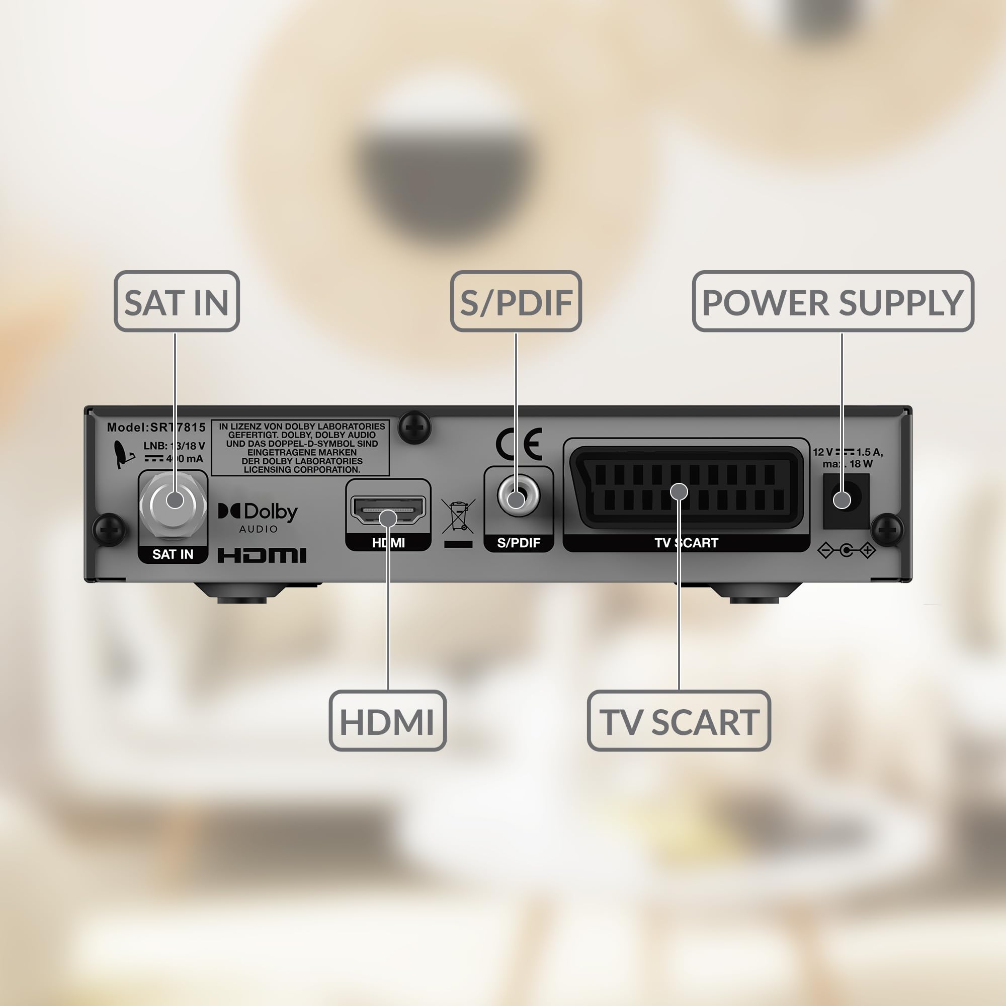 STRONG SRT7815 Digitaler HD Satelliten-Receiver, HD-SAT-Empfang, inklusive HD+ Karte für Deutschland