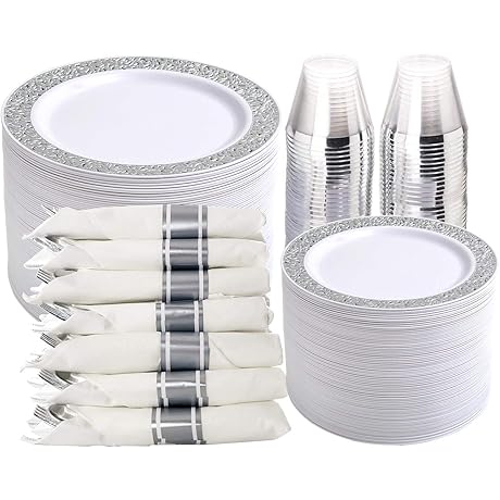 Premium Silver Lace Wedding Reception Decorations Kit