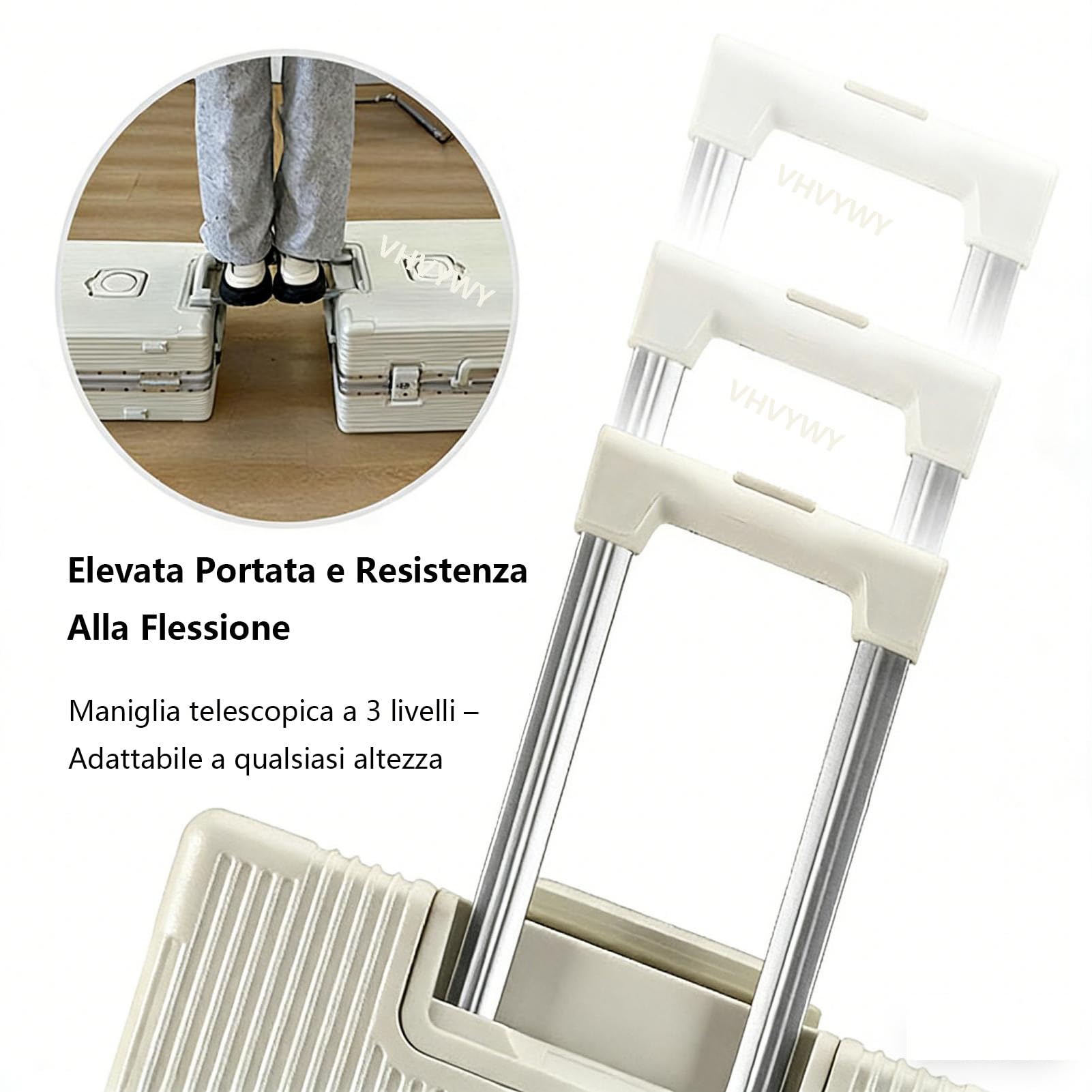Valigia da Viaggio in Alluminio con Apertura Anteriore, Trolley Valigie Rigido in PC, Porta USB, Portabicchiere, Ruote Girevoli Silenziose, Porta Tazza, Chiusura TSA (Argento, XL)