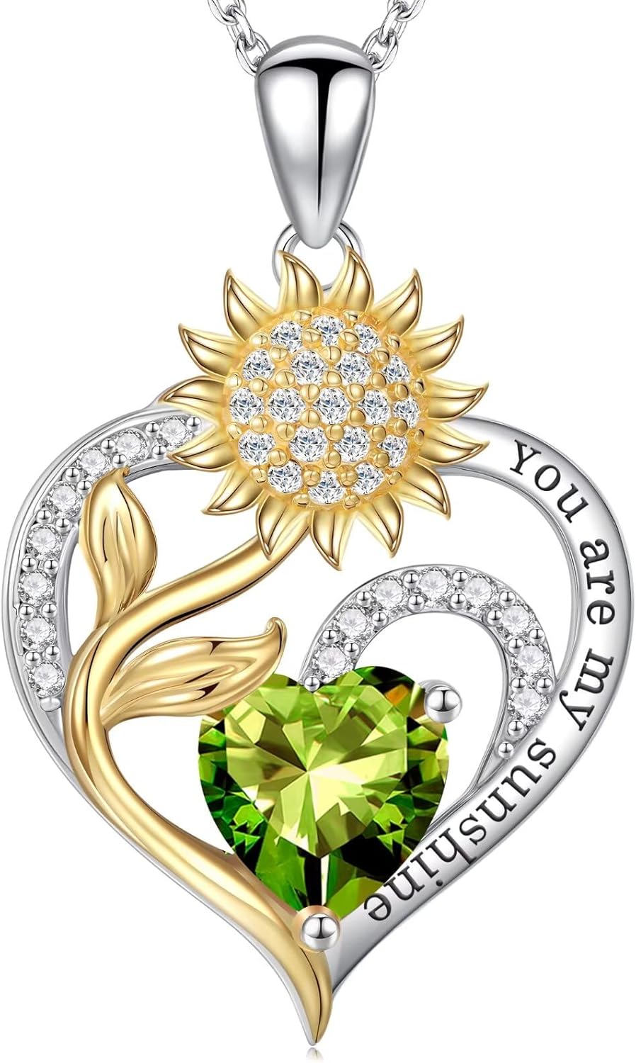 Iefil Sunflower Gifts for Women - Sunflower Necklace Gift for Women, Anniversary Birthday Gifts for Her 925 Sterling Silver Necklace You Are My Sunshine Jewelry for Wife Mom