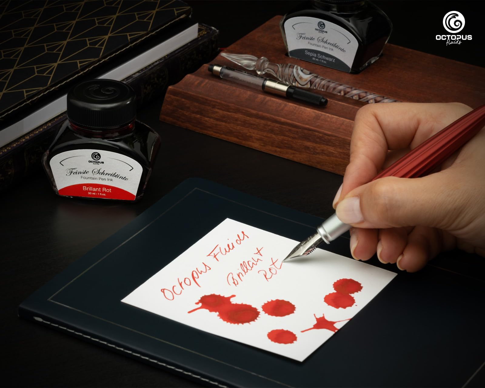 Octopus Fluids Ink Octopus Fluids Fountain Pen Ink - Brilliant Red 30ml ...