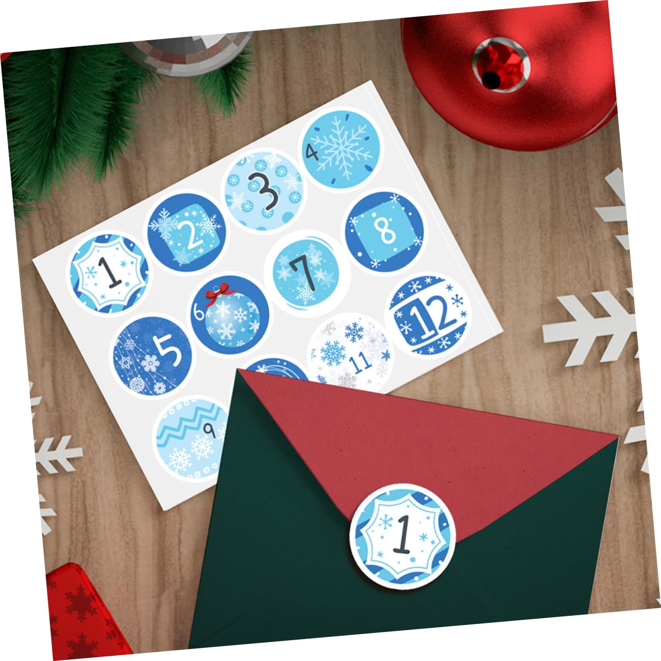 PRETYZOOM 100 Blatt Weihnachtskalender-Aufkleber Adventskalender Aufkleber mit Weihnachtssiegelnummer weihnachtskalender aufkleber weihnachtsbaumdeko Weihnachtsgeschenkanhänger Blue