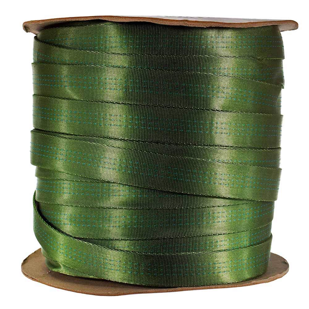 West Coast Paracord Correa tubular de nailon de 2,5 cm, resistente, ligera, con resistencia a la rotura de 4000 libras, correas multiusos para exteriores para escalada y seguridad (verde bosque, 100