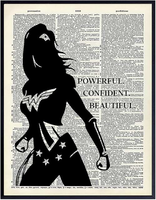 Powerful Woman Wall Art LARGE 11x14 - Inspirational Decor for Girls Bedr...