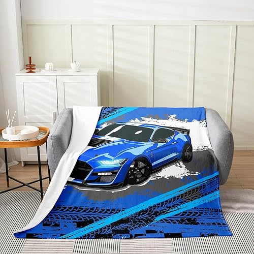 Miniatura 8 de Erosebridal Manta de forro polar de coche de carreras tamaño individual de 60 x 80 pulgadas, color rojo, para niños y jóvenes, manta de franela de