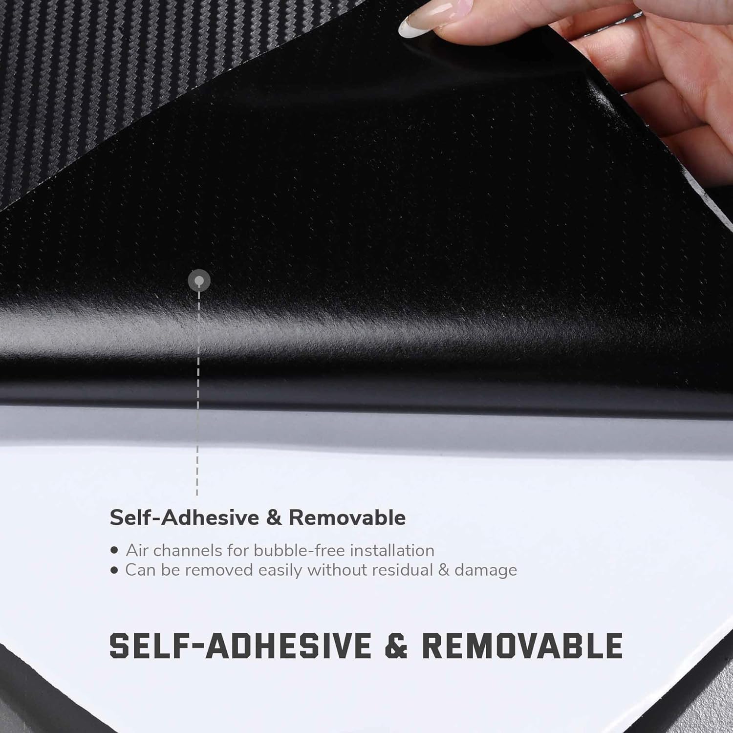 Yescom 5x50 FT 3D Carbon Fiber Vinyl Wrap Film Roll for Car Air Release UV Resistant for Car Black