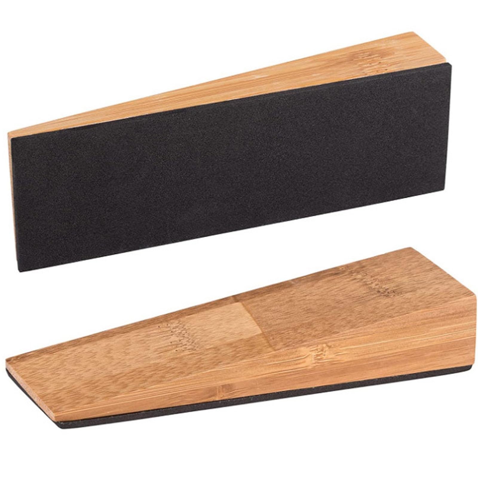 2 Pack Wooden Door Stop,Non-Slip Door Stoppers for Floor - Door Wedges for All Door Types and Surfaces