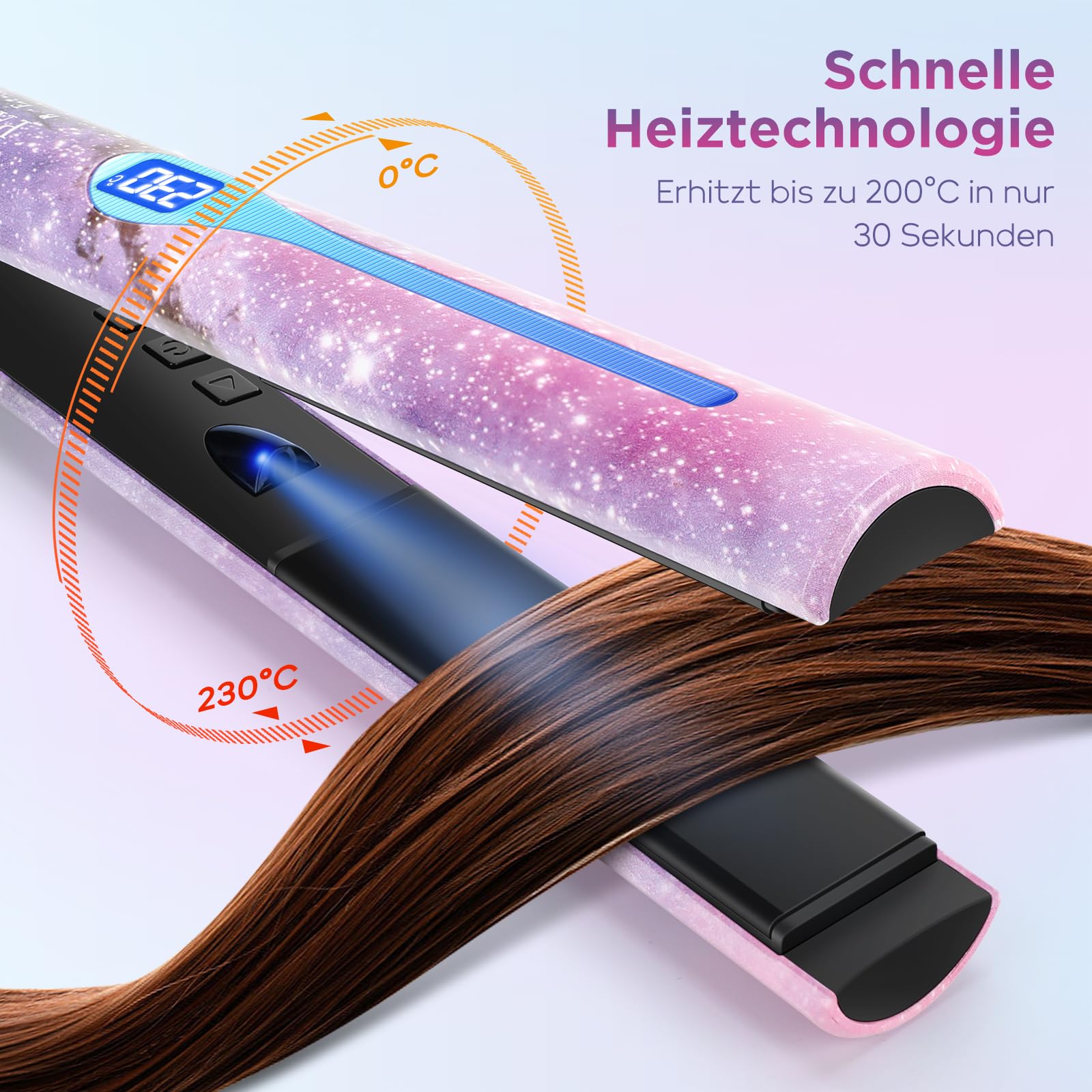 3 IN 1, Föhn + Glätteisen + Lockenstab, PARWIN PRO BEAUTY Styling Set, Ionen Haartrockner, Glätteisen Locken und Glätten, Lockenstab Konisch, Geschenkset Frauen, Galaxie-Sternmuster