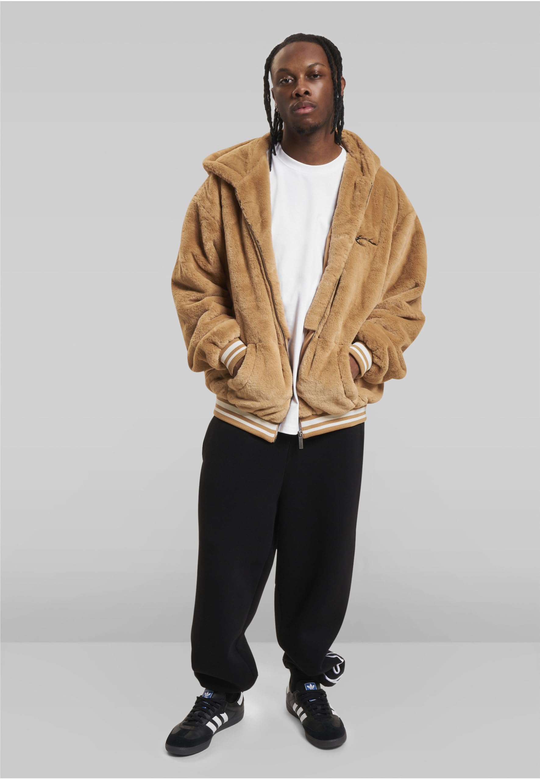 Karl Kani Unisex KU234-001-2 KK Metal Signature OS Fur Full Zip Hoodie