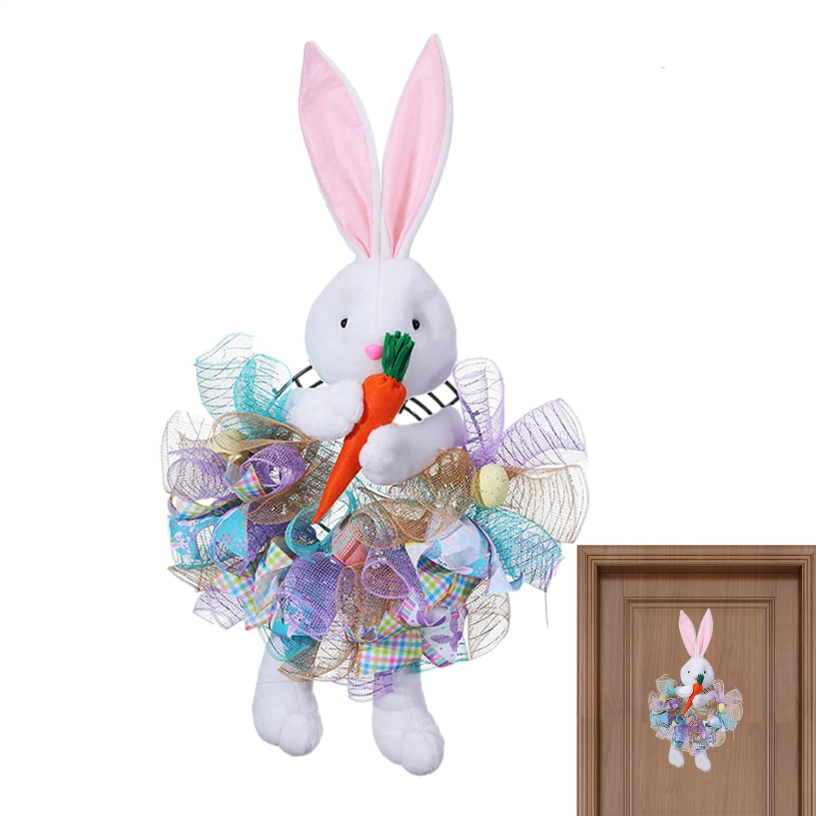 Corone Pasquali per Porta d'Ingresso Bunny Artificiale Divertente e