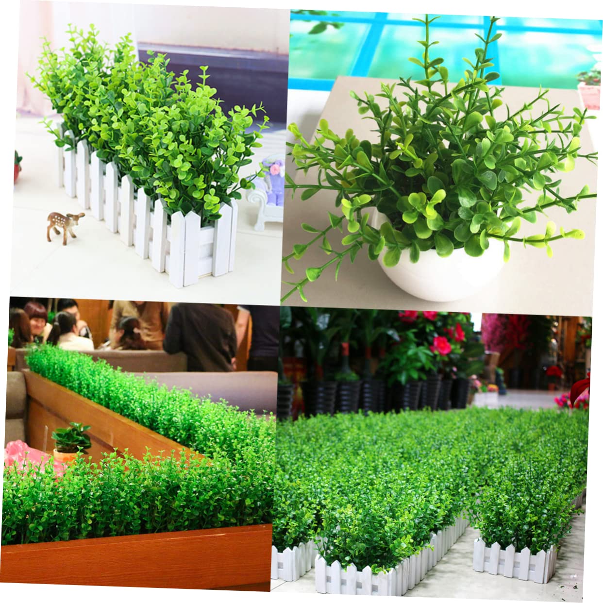 Cabilock 6pcs Faux Flower Wedding Decor Eucalyptus Leaf Ornament Artificial Eucalyptus Stems Artificial House Plants Outdoor Artificial Plants Artificial Branches Greenery Shrub Wheatgrass