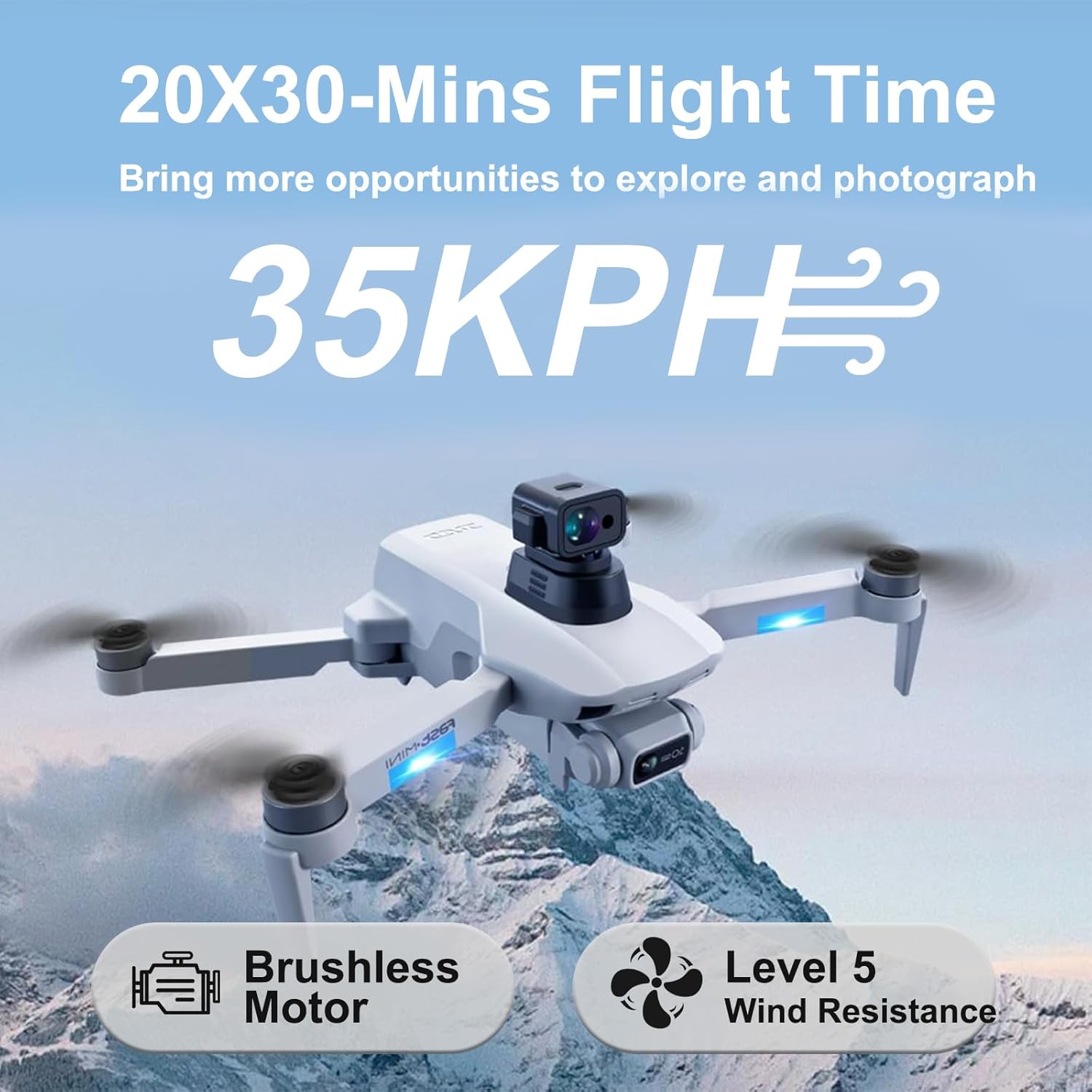 Drone with Camera for Adults 4K, FPV RC Quadcopter with Brushless Motors,Optical Flow Positioning, Obstacle Avoidance,GPS Drone with Follow Me, Auto Return, Lightweight and Foldabl...