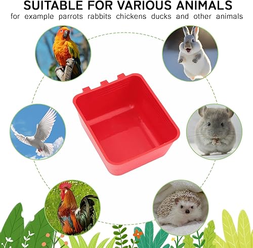 Miniatura 7 de 20 tazas de jaula para pollo, comedero de plástico para palomas, cuenco colgante de agua para pollo, comederos para pájaros, cuenco de semillas para