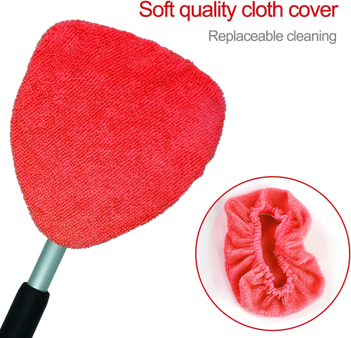 X XINDELL 24Inch Windshield Cleaning Tool with Extendable Handle with Washable Reusable Cloth Pad(8 Pack) : Automotive