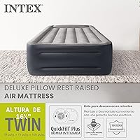 Vista 2 de Intex 64131ED Dura-Beam Plus Deluxe con Almohada: Fiber-Tech - Tamaño individual - Bomba eléctrica incorporada - Altura de la cama de 16.5 pulgadas