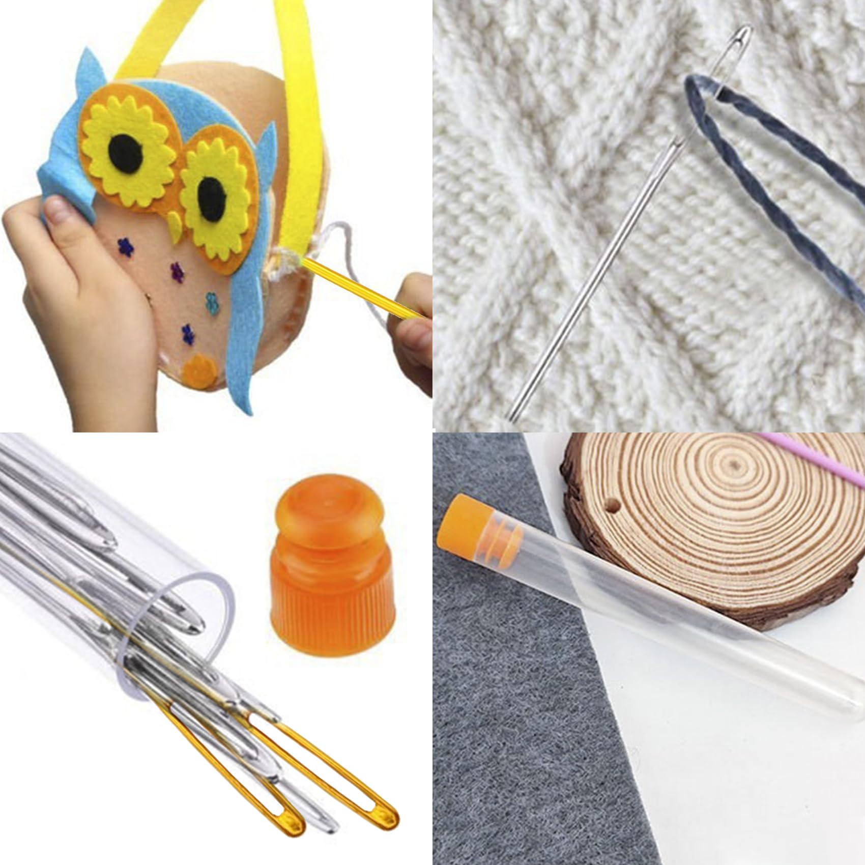 Set Di 11 Aghi Per Cucito A Mano - Grandi Occhielli Per Lana E Tappezzeria - Foto 11