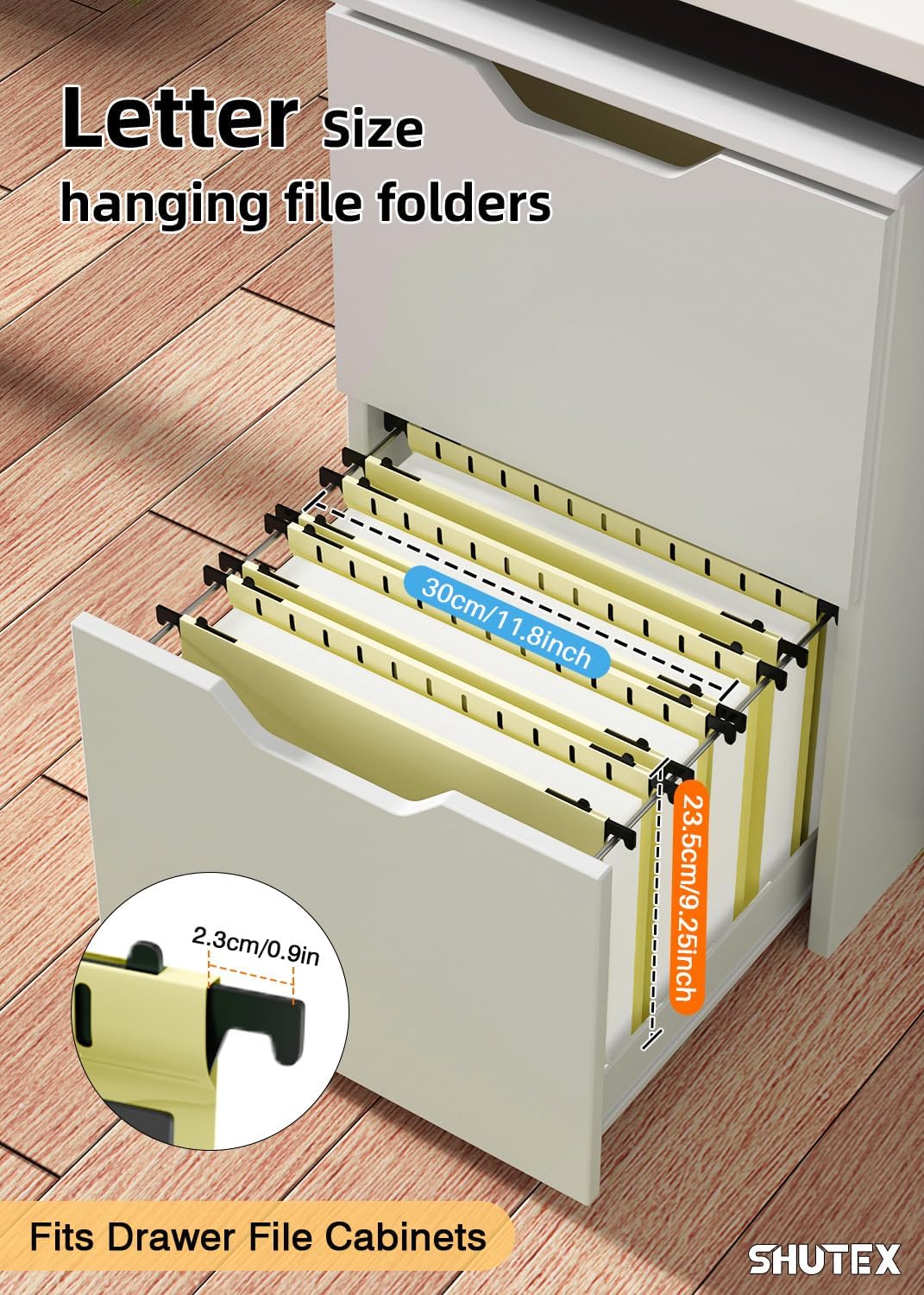 Extra Capacity Plastic Hanging File Folders,12 Pack Reinforced Hang Folder,Heavy Duty 2 Inch Expansion,Filing Cabinet Folders Letter Size for Bulk Files/Medical Charts(Cream Yellow)