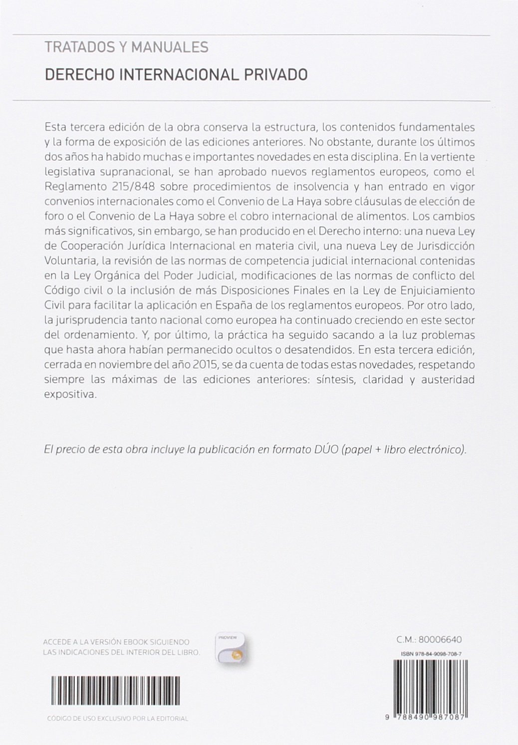 Derecho Internacional Privado (Papel + e-book) (Tratados y Manuales de Derecho)