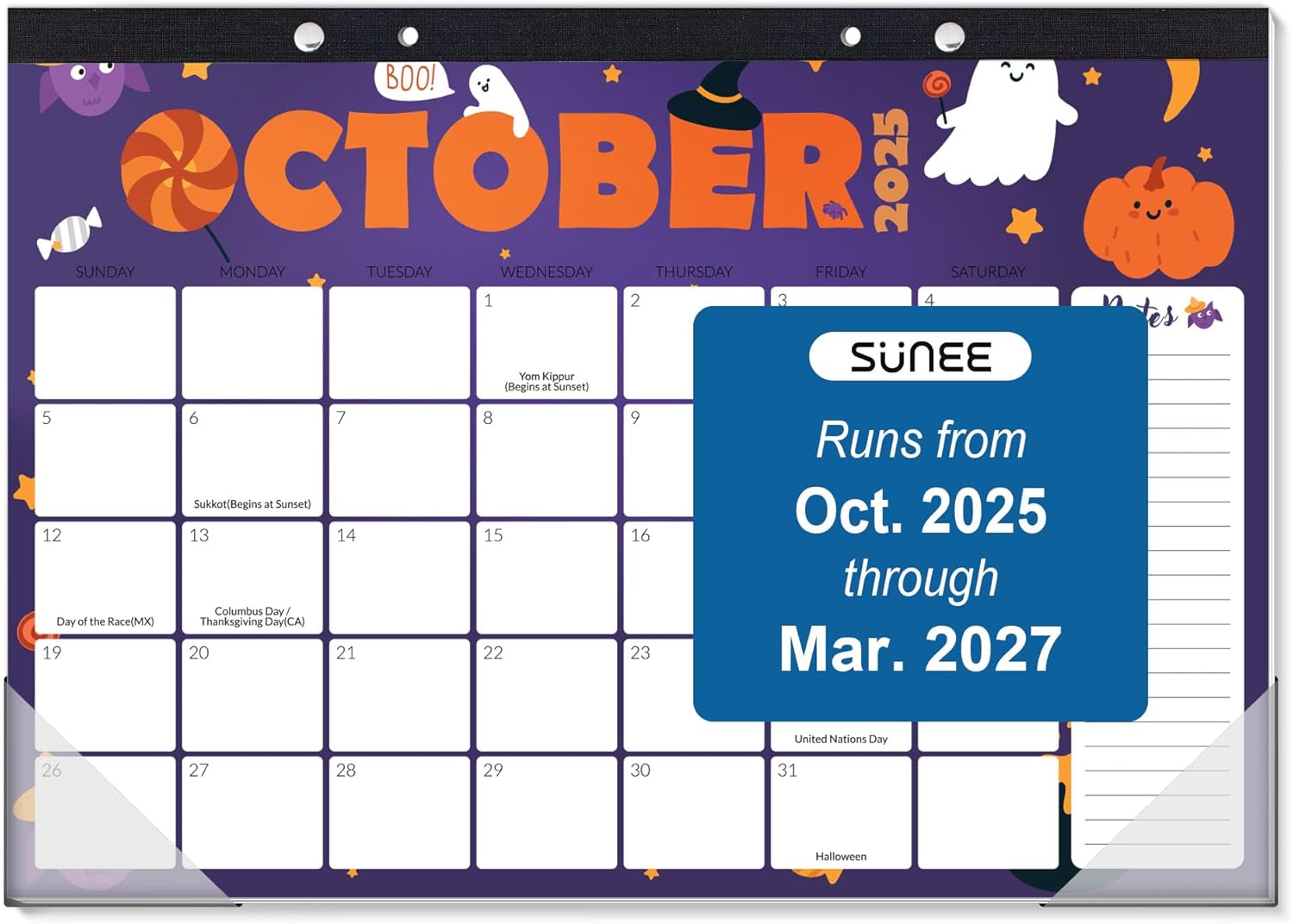 SUNEE Desk Calendar 2025-12 Months from, 17\"x12\" 3 Packs Academic Calendars 2026 for Home, School, or Office - Monthly Calendar with Note, Cute Cute 17x12