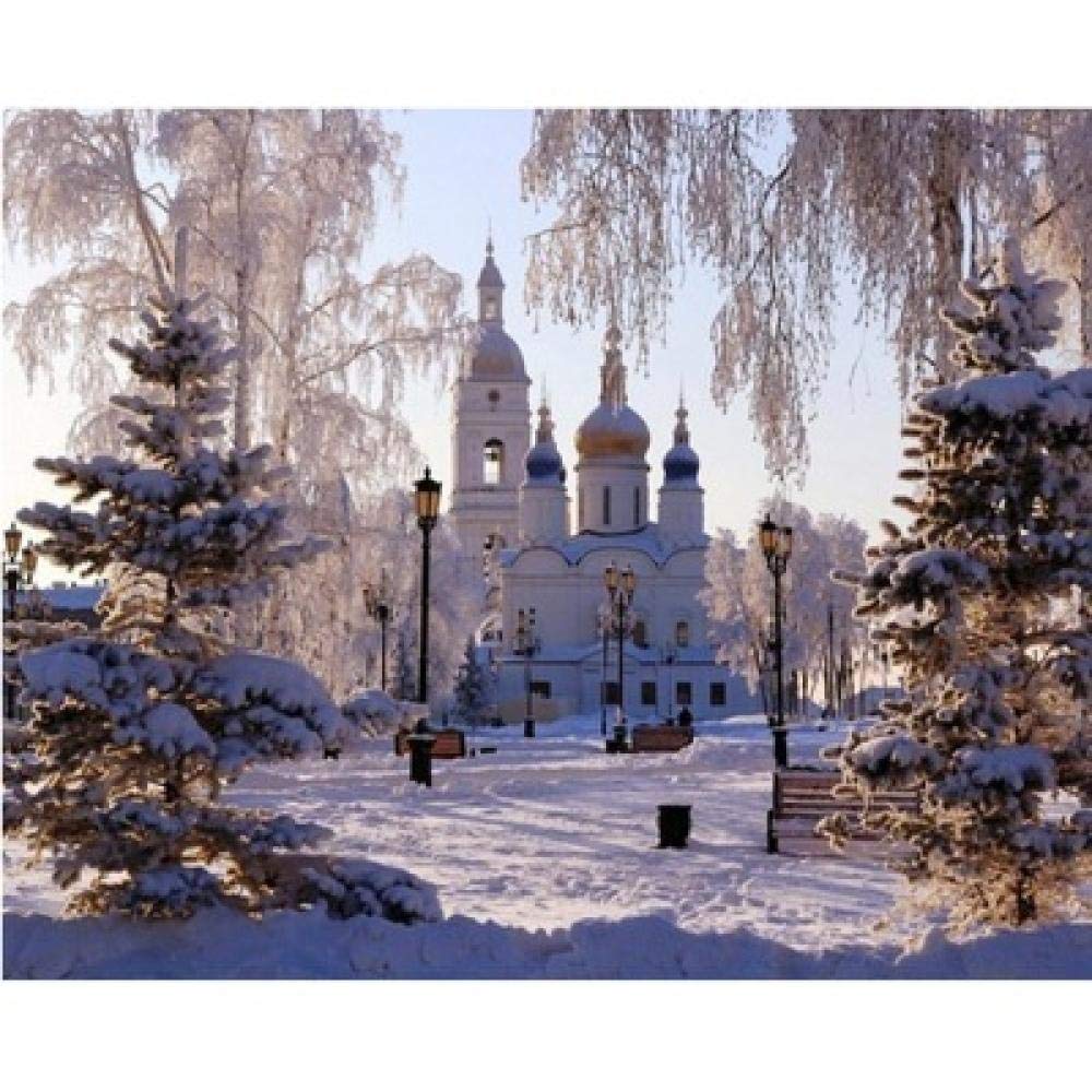 Broderie diamant 5D kit complet mosaïque strass carrés paysage hiver