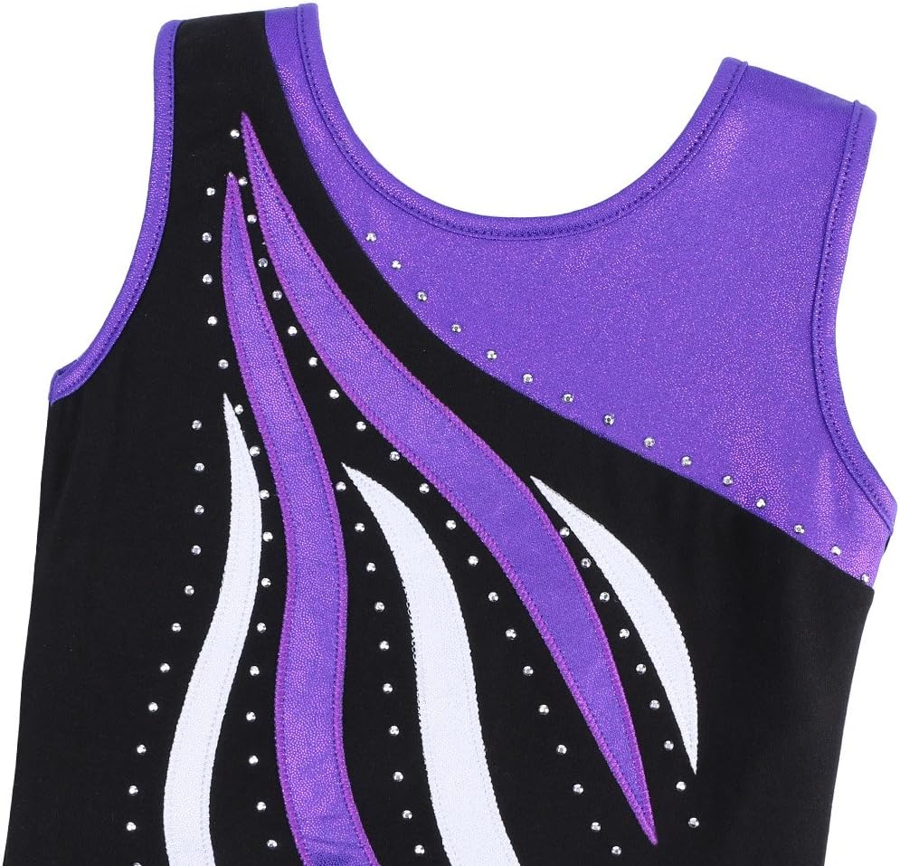 BAOHULU Leotards Girls Gymnastics Embroidery Shiny Aqua Rose Diamond Dance Clothes - Image 4