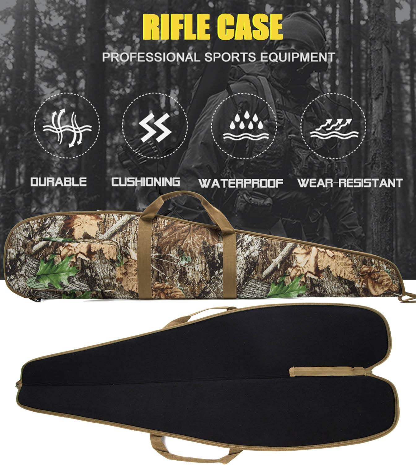 Snapklik.com : MERALIAN 44/48/52 Inch Rifle Case,Water-Resistant ...