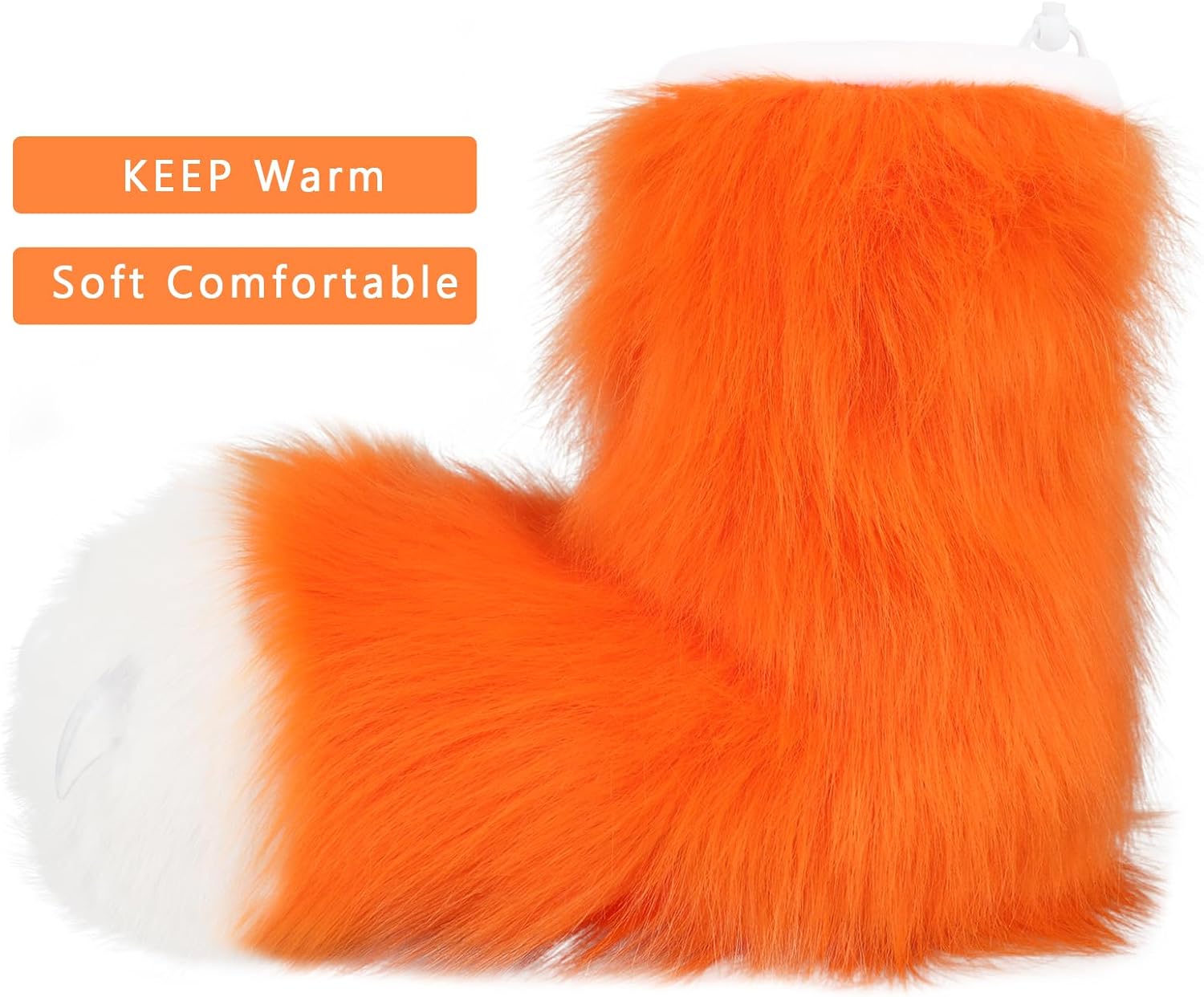 HAOAN Furry Animal Paw Slippers Fuzzy Boots Cat Fox Wolf Bear Claw Shoes Halloween Cosplay Costume Accessories
