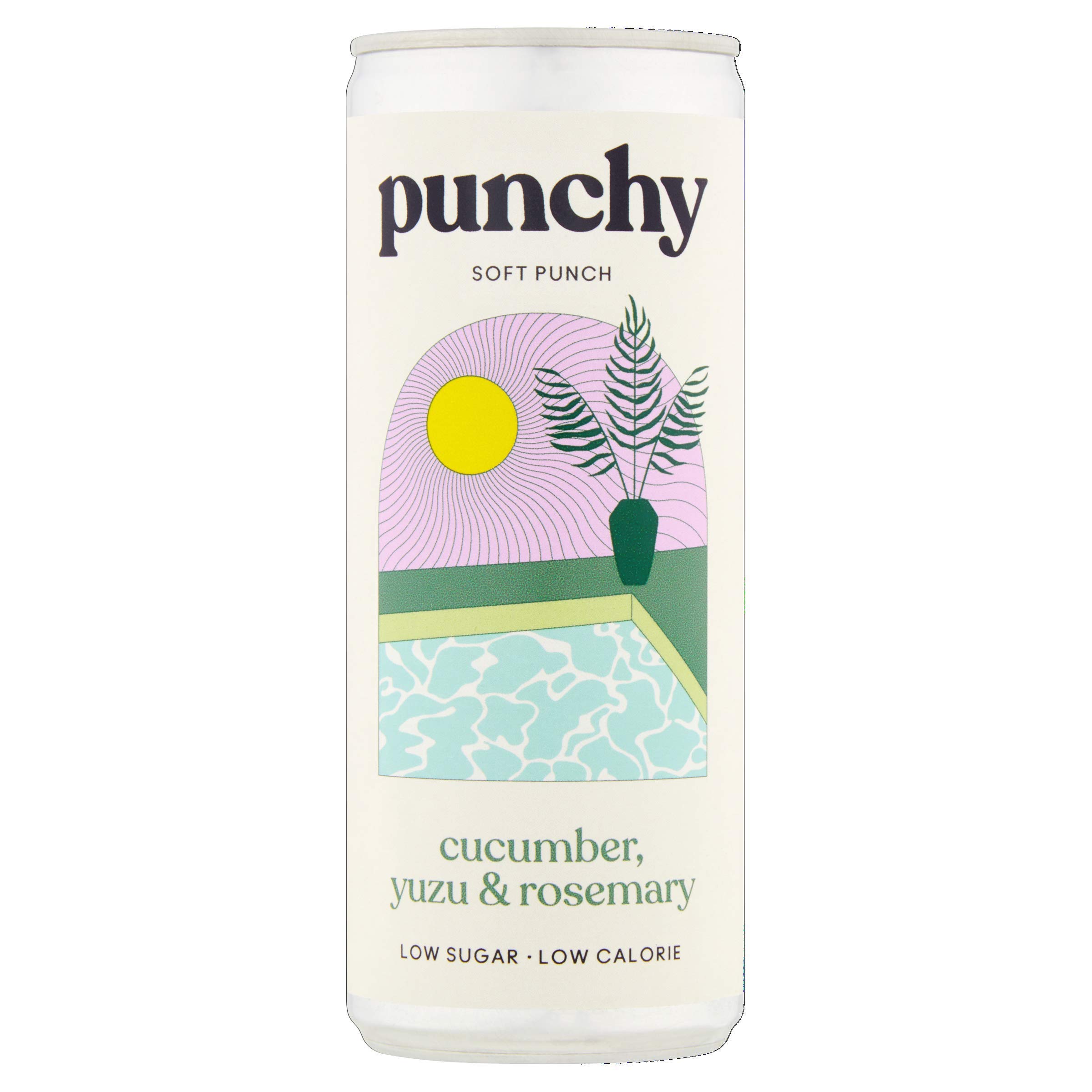 Buy Punchy Drinks Cucumber, Yuzu & Rosemary, Premium Adult Soft Drinks, Non Alcoholic, 250ml x
