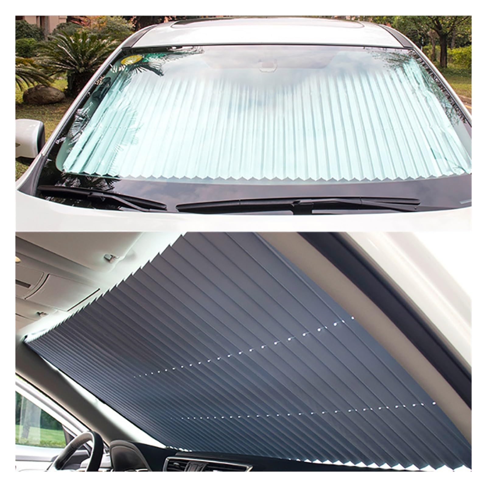 Parasole Auto Auto Sun Visor Copre 70 Cm Retrattile Auto Parabrezza Tenda Parasole Anteriore Lunotto Posteriore Parasole Protector UV Pellicola Riflettente Parasole