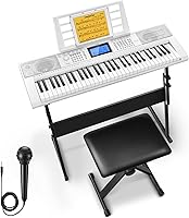 Vista 8 de Teclado de piano Donner 61 teclas, kit de teclado eléctrico con 249 voces, 249 ritmos - Incluye atril de piano, taburete, micrófono, regalo