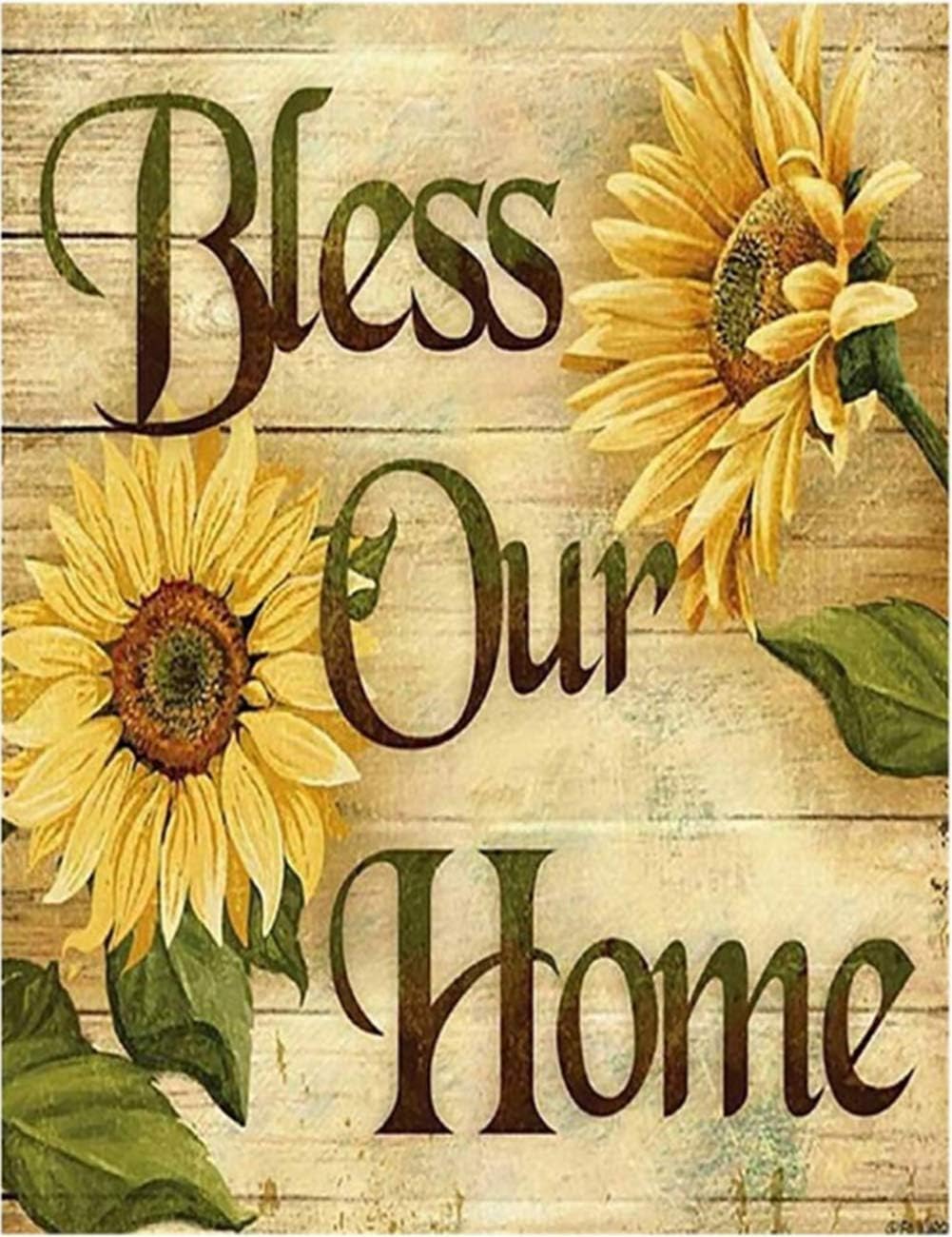 Diamond Painting Kits for Adults – 5D DIY Round Diamond Number Kits with Full Drill – Crystal Rhinestone Diamond Embroidery Paintings Great for Home, Office, Wall Decor 16×12 Inch Sunflower Home